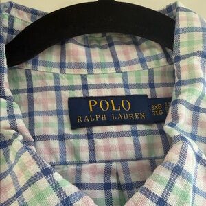 Polo Ralph Lauren Blue and Pink Plaid Casual Button Down Shirt
